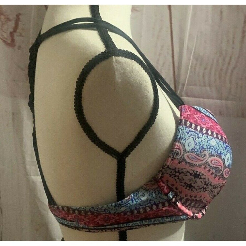 Arizona Bikini Top Padded Bra Size XL Multicolor Spaghetti Straps Racerback - Picture 6 of 10